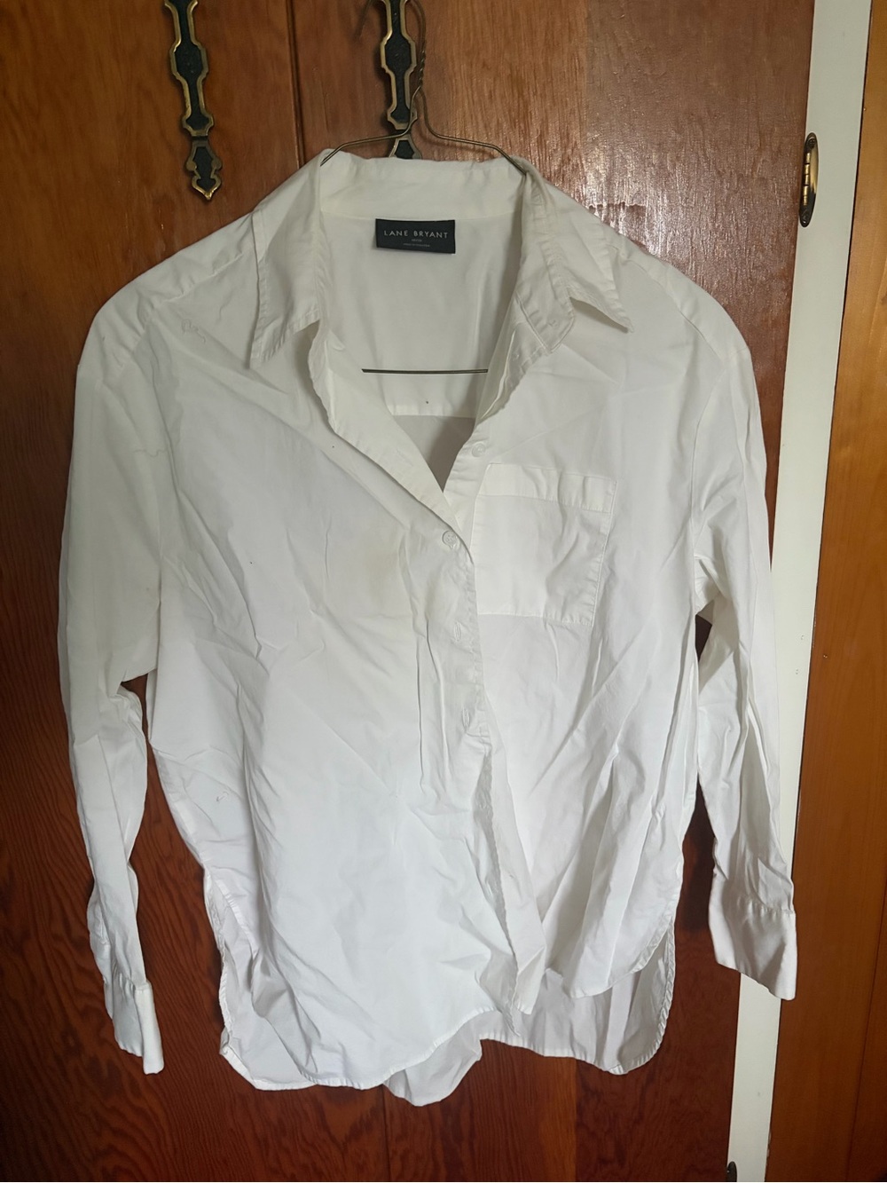 Lane Bryant White Button-Up Dress Shirt